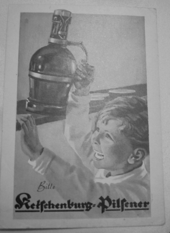 kid really happy to find some beer