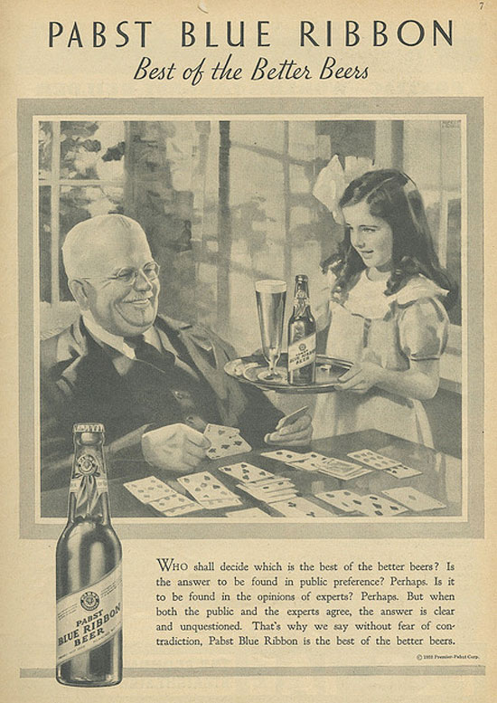 Only Pabst for grandpa and his granddaughter